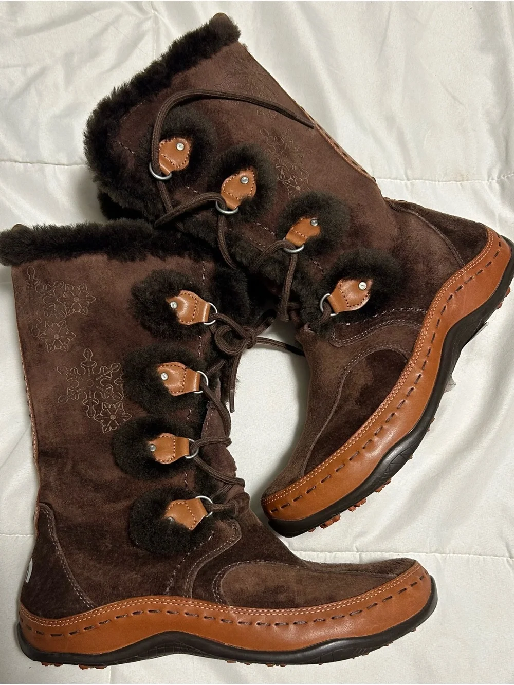 The North Face Waterproof women’s Brown Fur-Trim Lace-Up Winter Boots size 8.5
